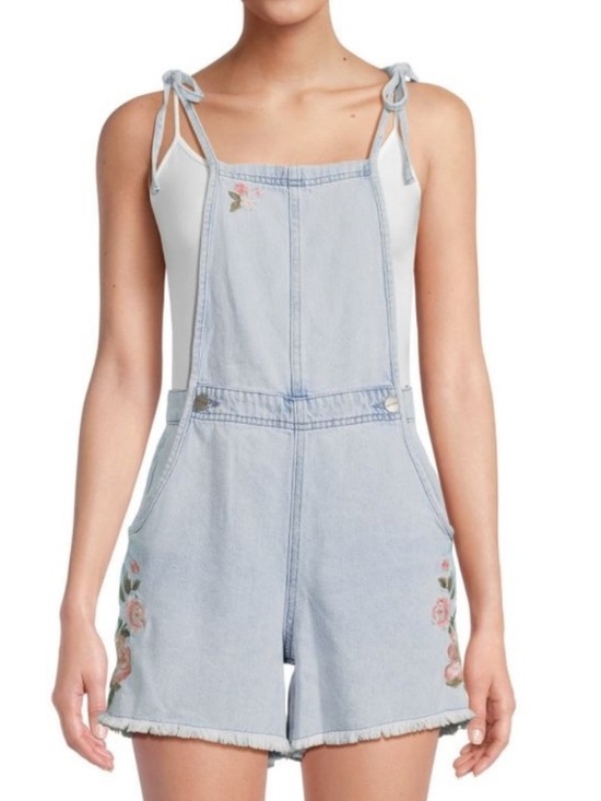 DRIFTWOOD Denim - Driftwood Raphy Shortall Floral Embroidered Overalls